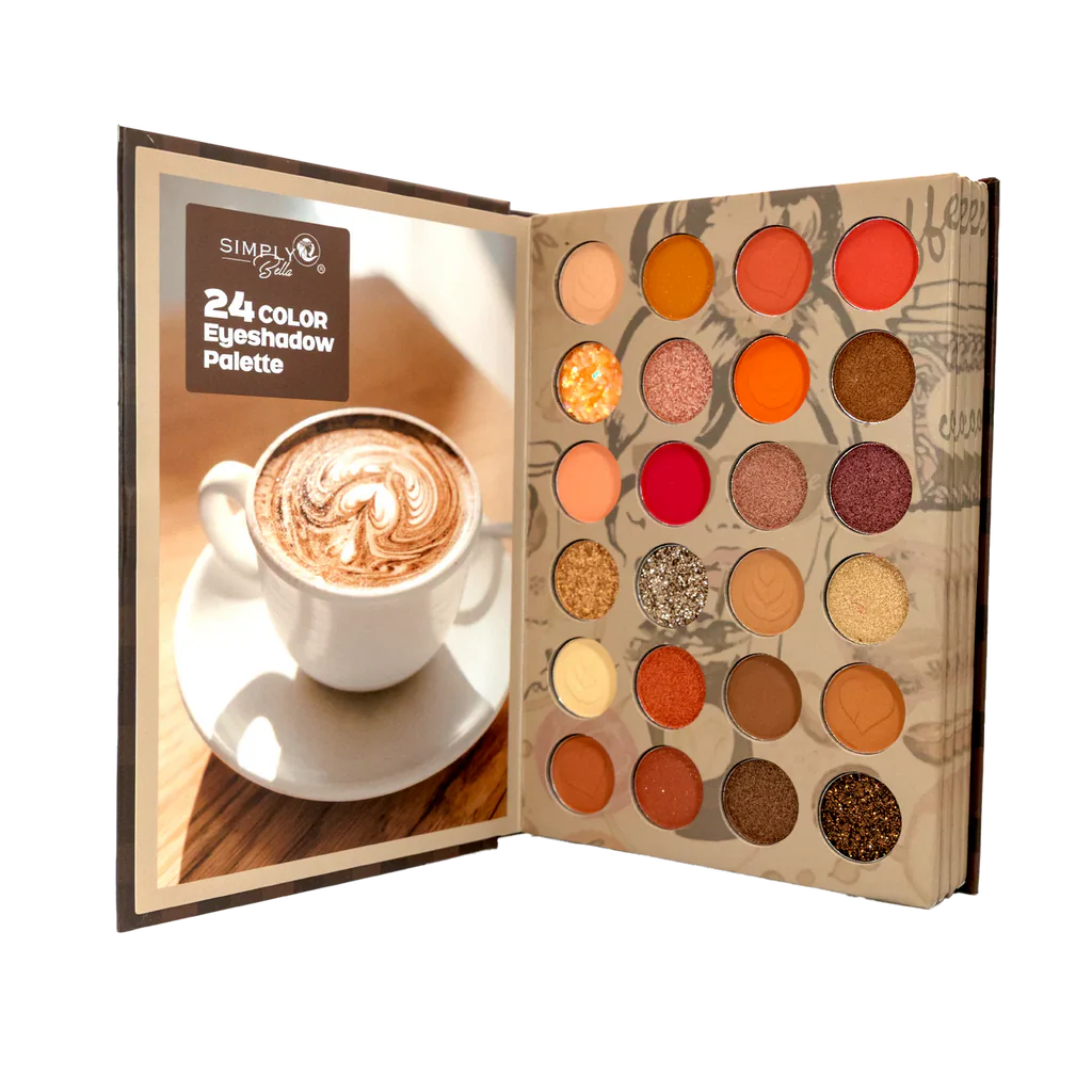 Simply Bella Coffee Time Pressed Pigment Book Palette – Full Face Set