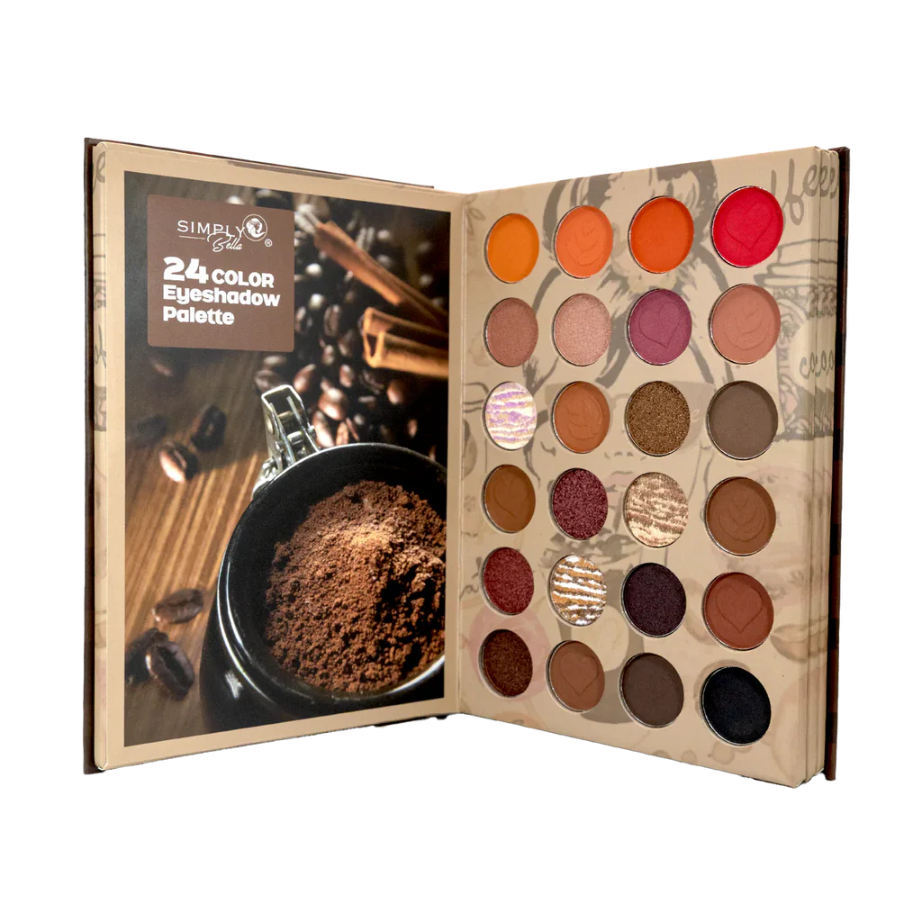 Simply Bella Coffee Time Pressed Pigment Book Palette – Full Face Set