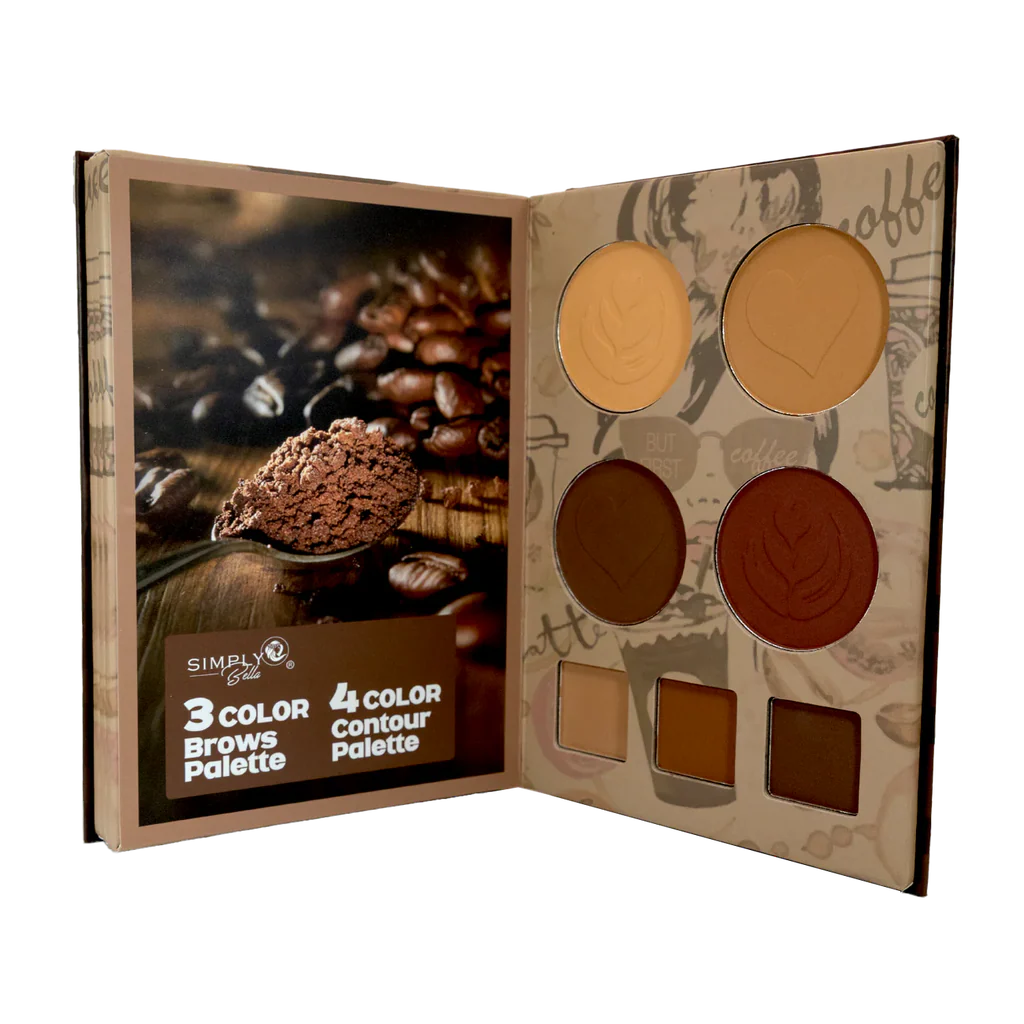 Simply Bella Coffee Time Pressed Pigment Book Palette – Full Face Set