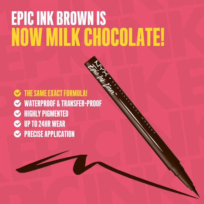 NYX Epic Ink Waterproof Liquid Eyeliner - Milk Chocalate