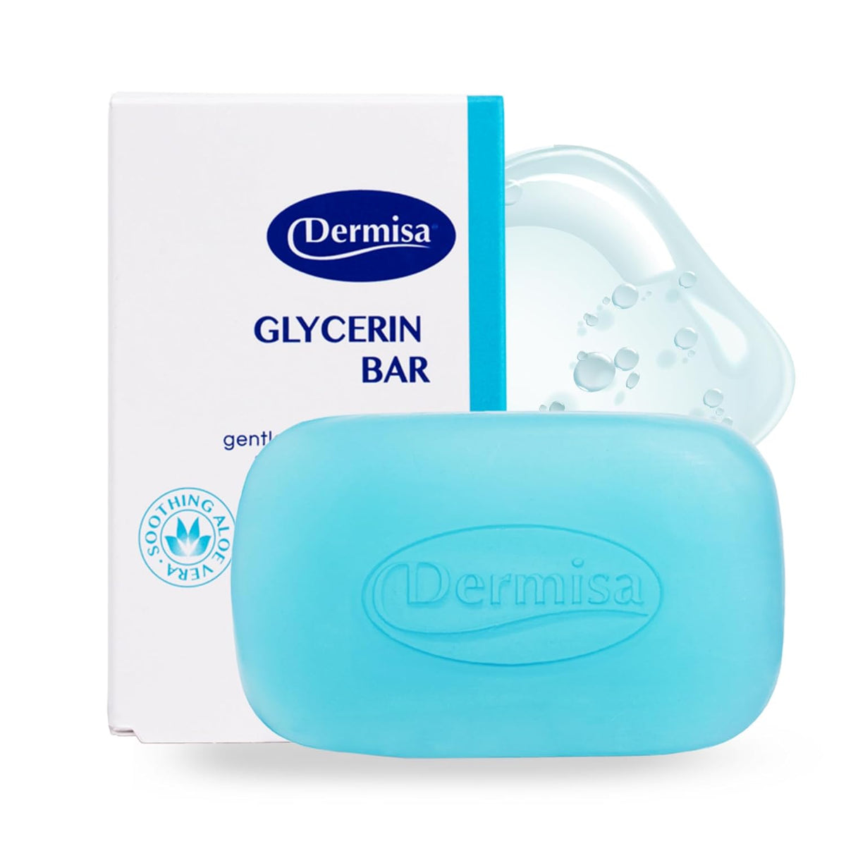 Dermisa Glycerin Bar with Soothing Aloe Vera, Gentle Hydrating Facial Cleanser and Moisturizing Body Soap