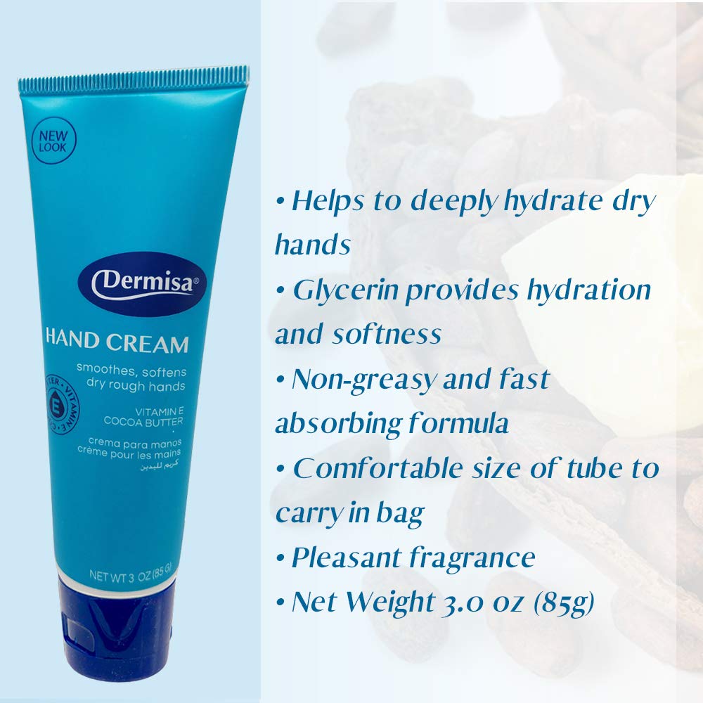Dermisa Hand Cream with Cocoa Butter, Vitamin E and Collagen