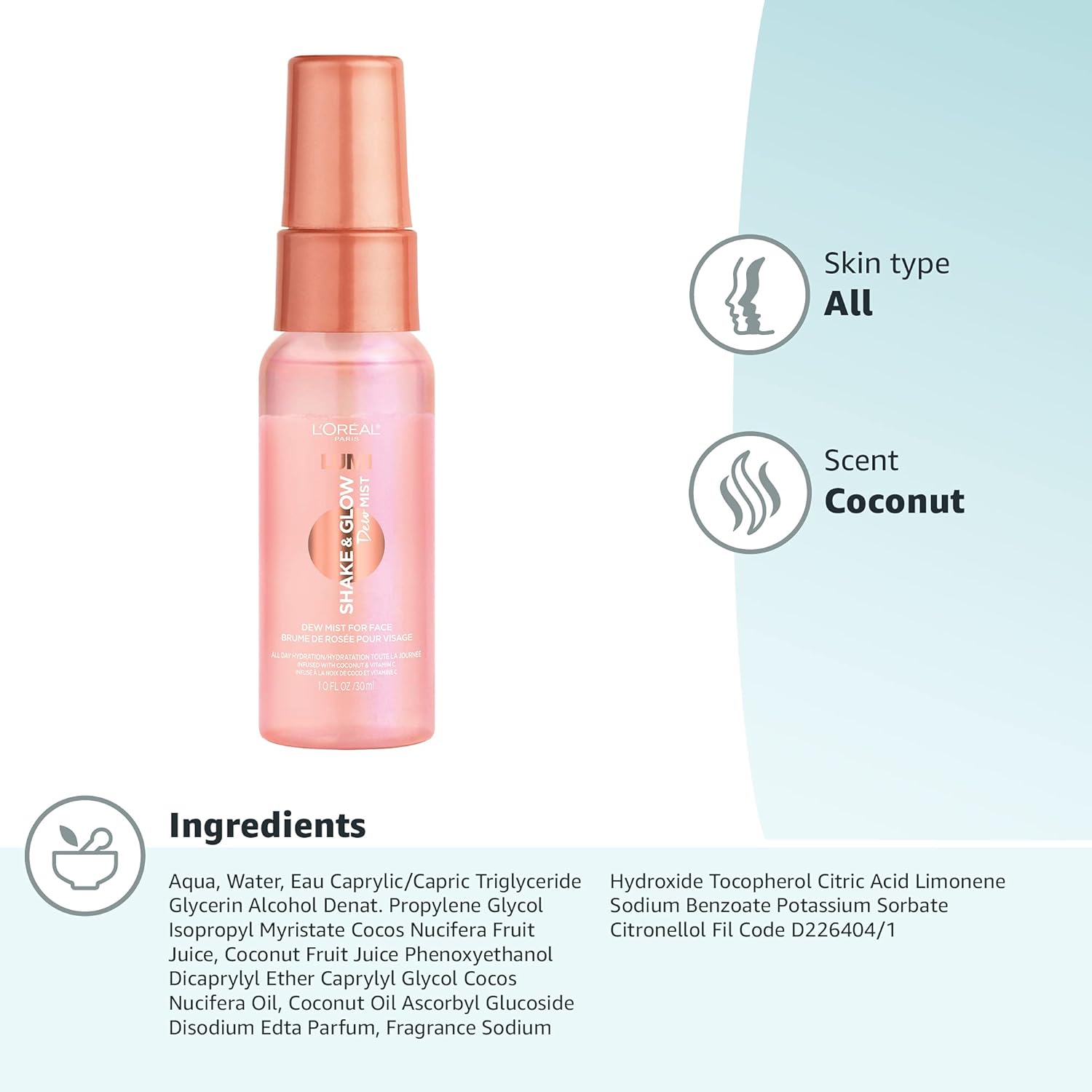L'oreal Lumi Shake & Glow Dew Mist - 1oz