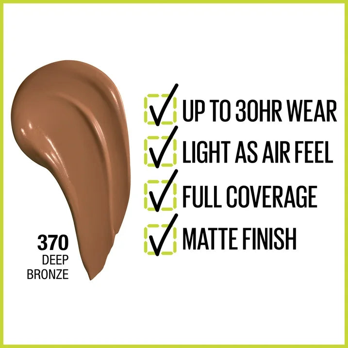 Maybelline Super Stay Full Coverage Foundation - 370 Deep Bronze