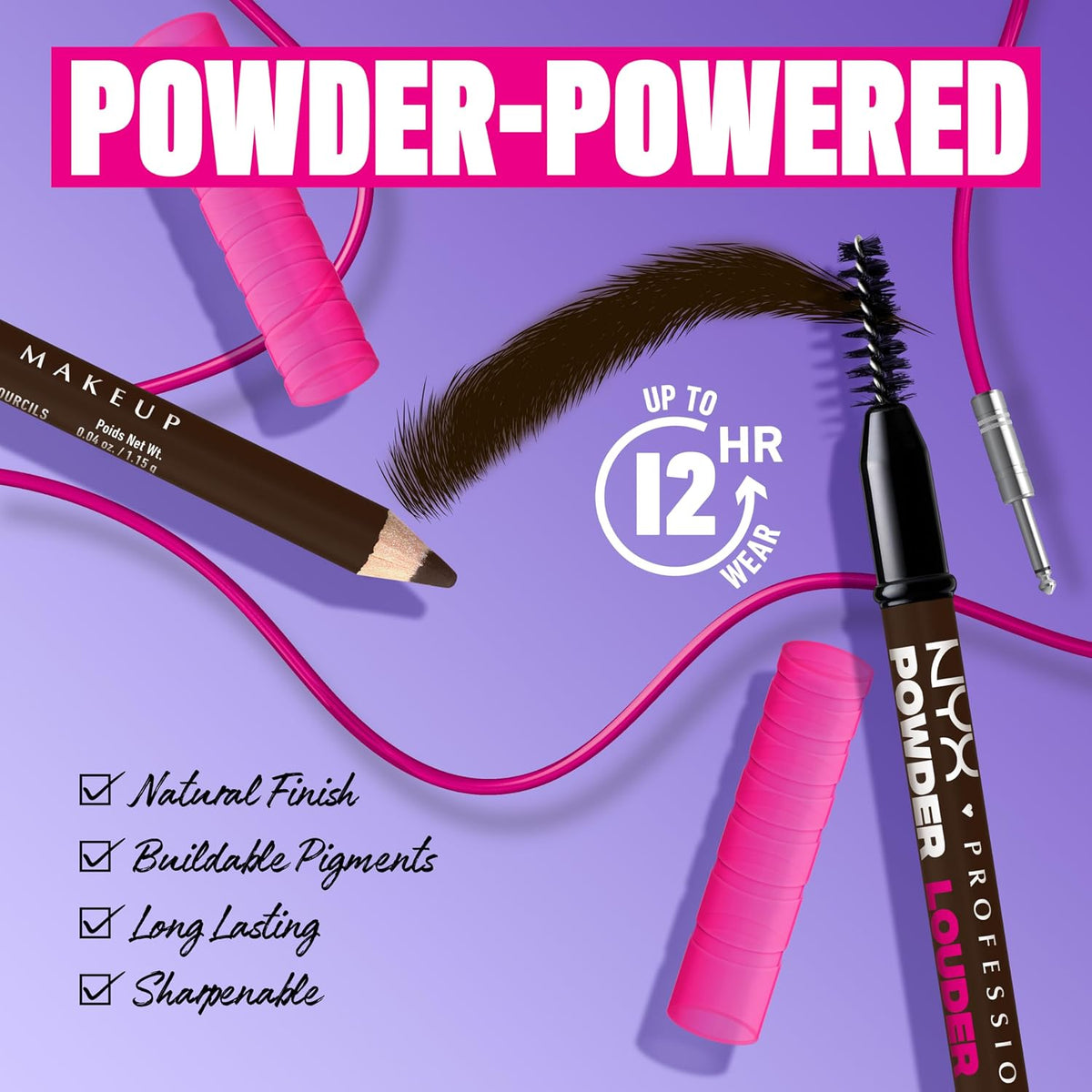NYX Powder Louder Brow Pencil - Deep Brown