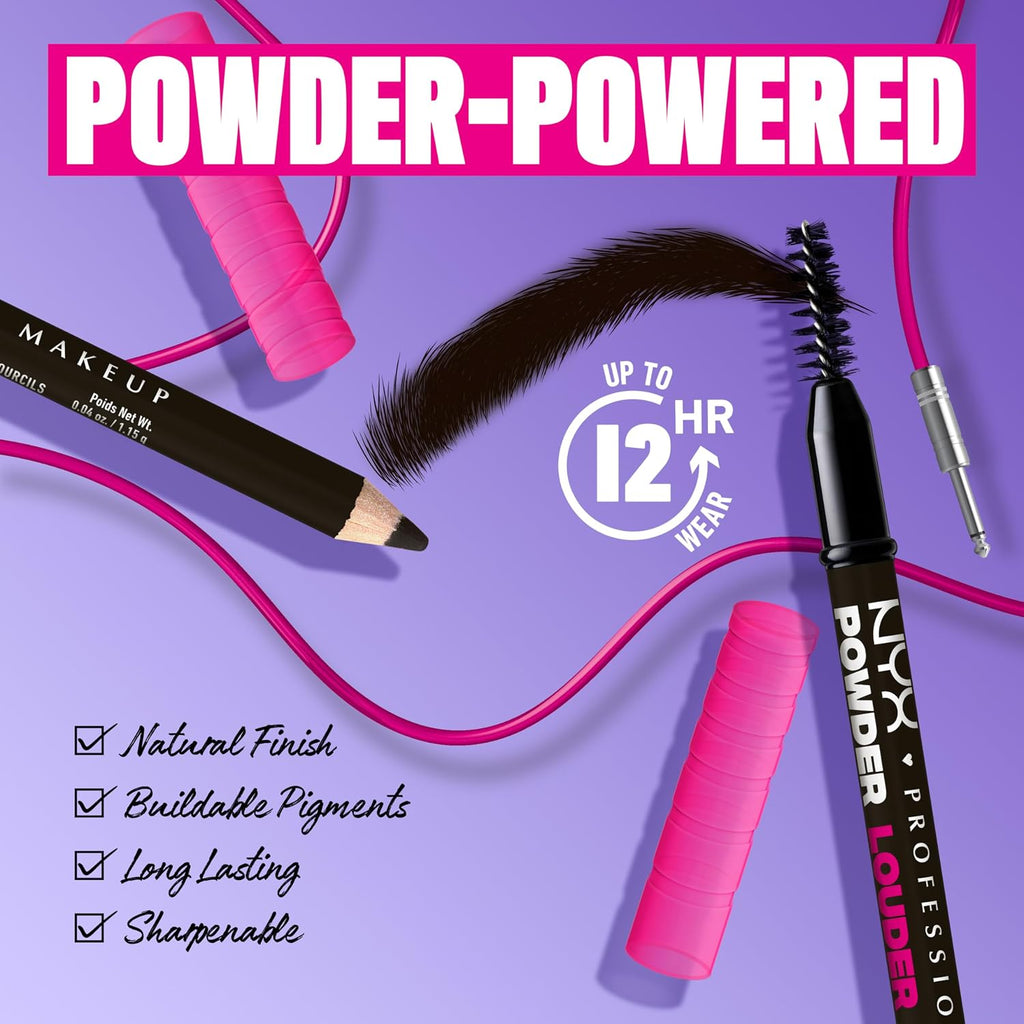 NYX Powder Louder Brow Pencil - Black