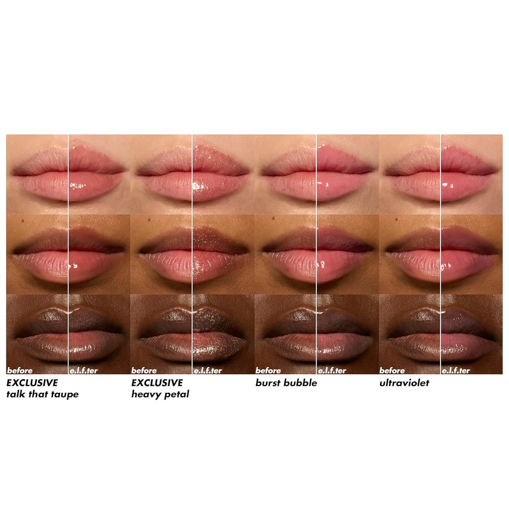 e.l.f. Glow Reviver Plumping Lip Oil Kit Vegan & Cruelty-Free, 4 Shades