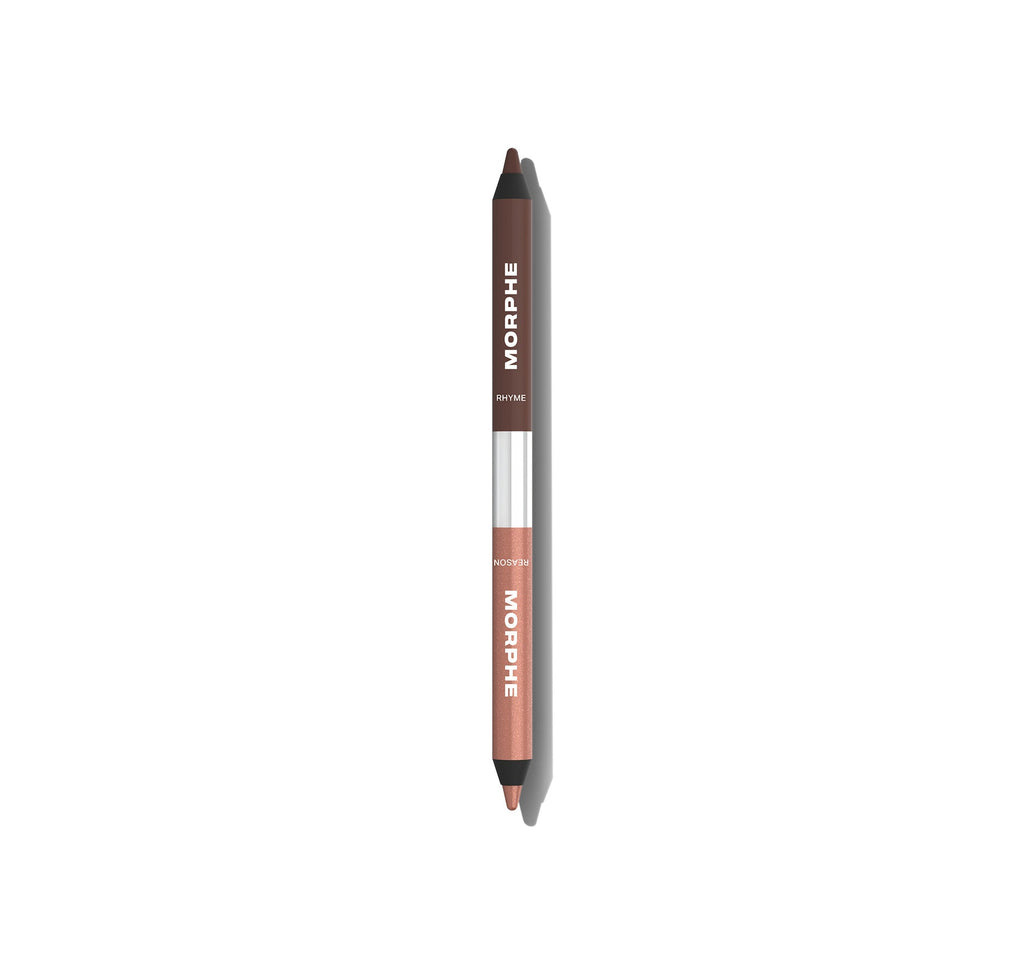 Morphe Bi-Liner Dual-Ended Gel Liners - Rhyme Or Reason (Light Brown/Shimmer Rose Gold)