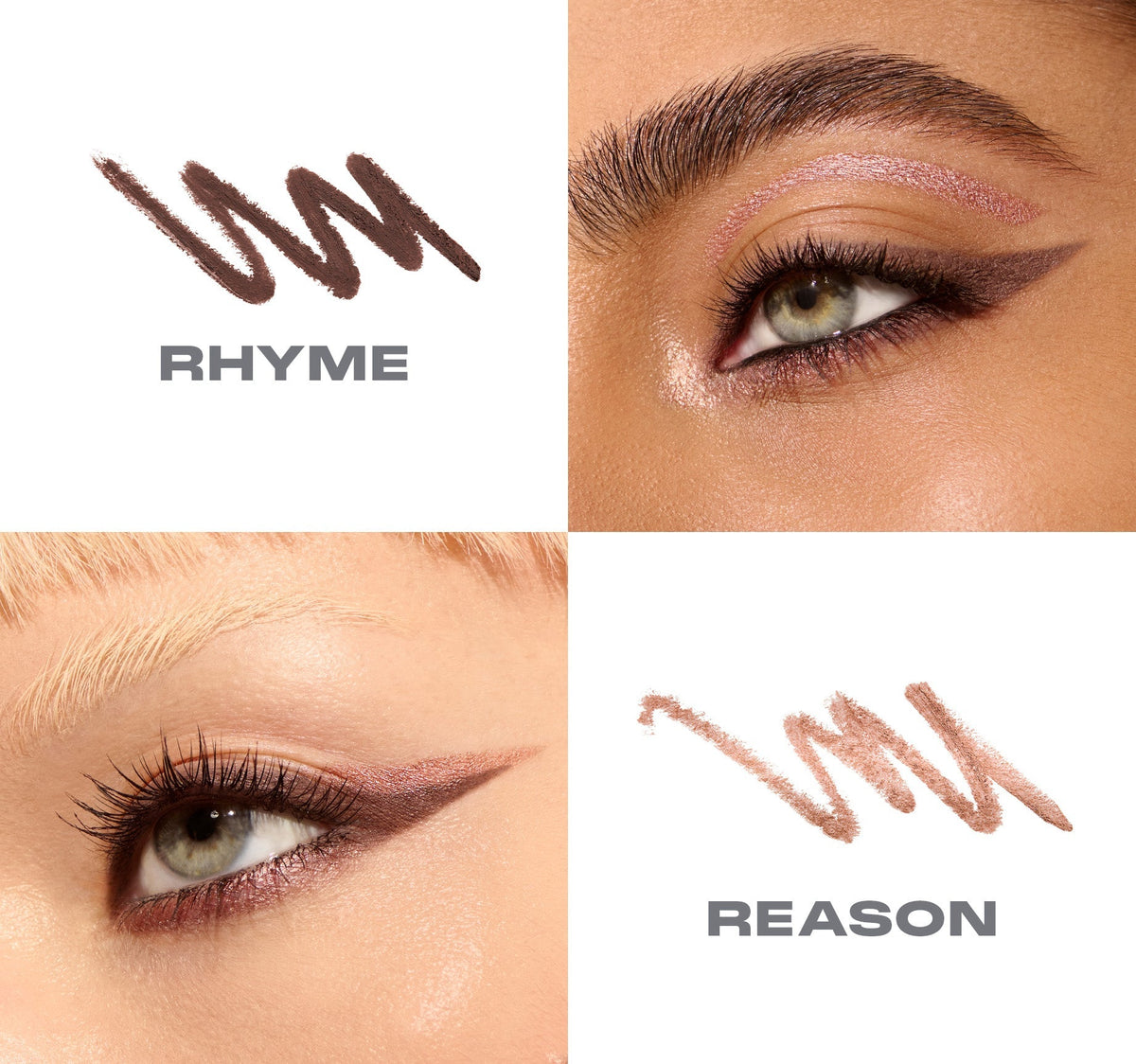 Morphe Bi-Liner Dual-Ended Gel Liners - Rhyme Or Reason (Light Brown/Shimmer Rose Gold)