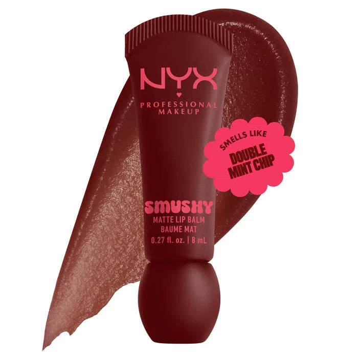 NYX SMUSHY MATTE LIP BALM - Smudge Fudge Chocolate Brown