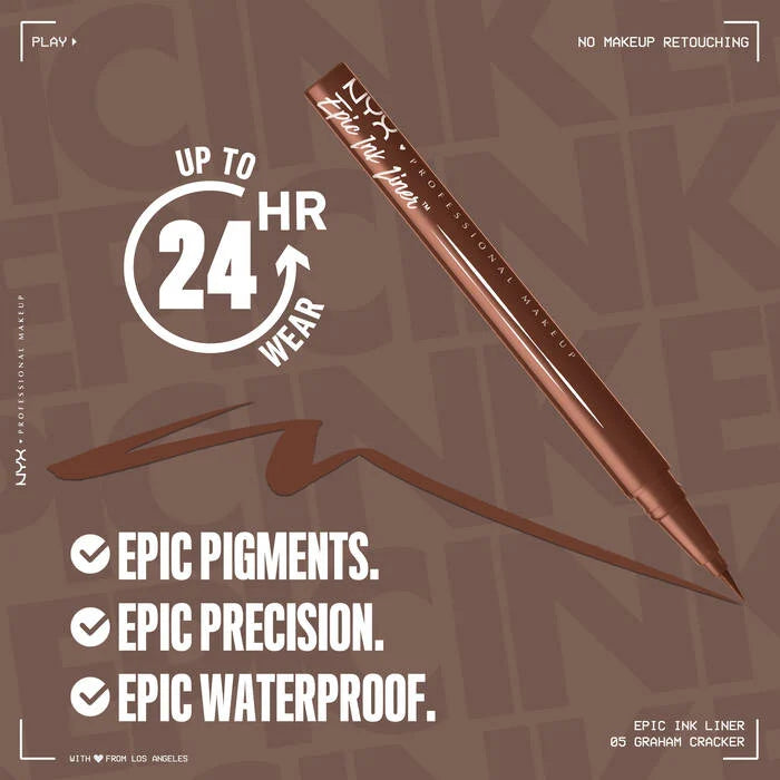 NYX Epic Ink Waterproof Liquid Eyeliner - Graham Cracker