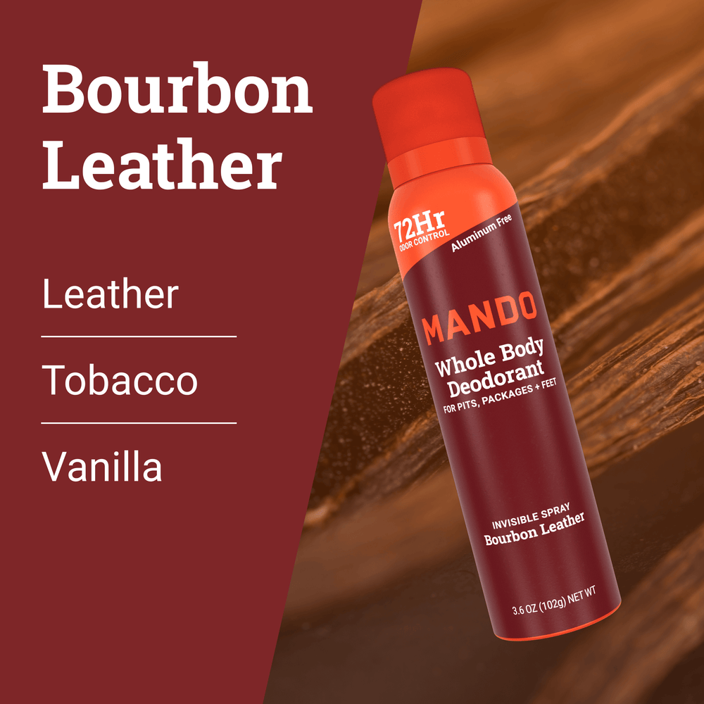 Mando Aluminum Free Spray Deodorant 3.6 Oz/ 102 g - Bourbon Leather