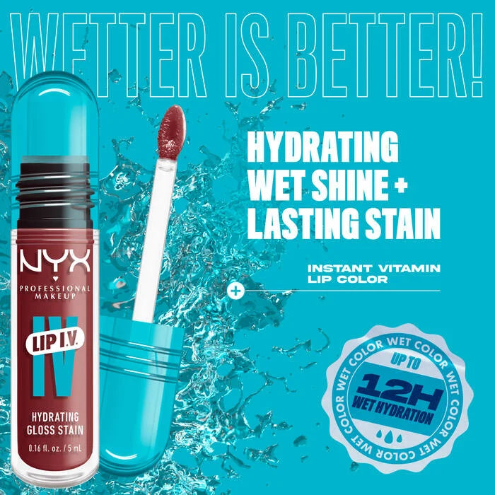 NYX Lip I.V Hydrating Lip Gloss Serum -Dripping In Rose