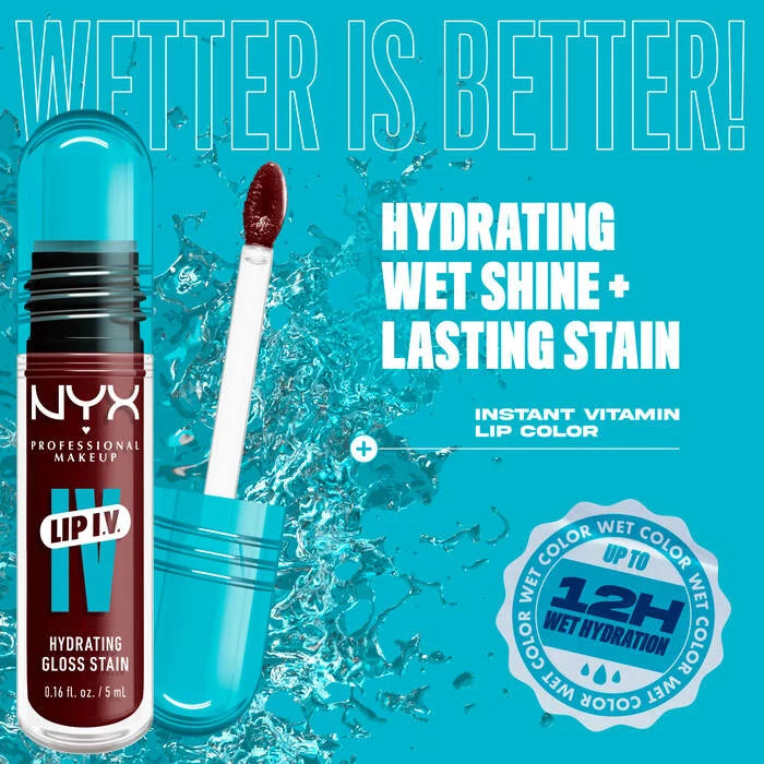 NYX Lip I.V Hydrating Lip Gloss Serum - Water Bout Wine